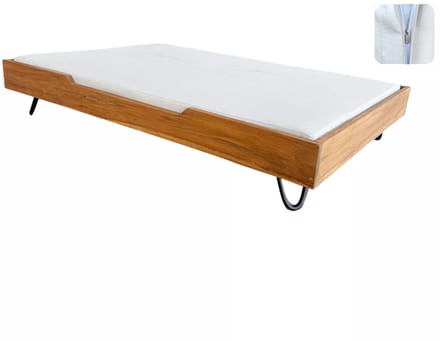 QUAPAS! Premium Teakhouten Hondenbed - MEDIUM - 70x50x16 cm