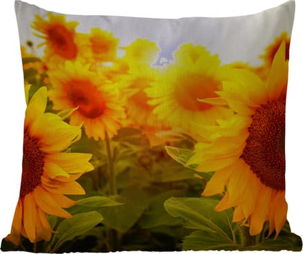 Tuinkussen - Zonnebloem - Geel - Bloemen - Zon - 40x40 cm - Weerbestendig
