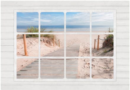 Fotobehang - Window & beach.