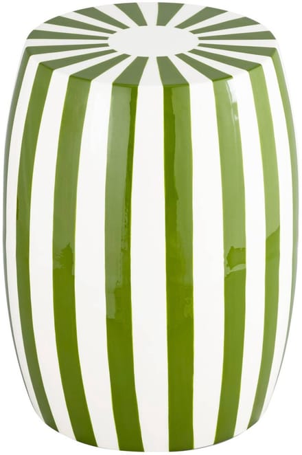sweeek - Bijzettafel, nachtkastje van gestreept geëmailleerd staal ø35 x h 46cm - mizzy