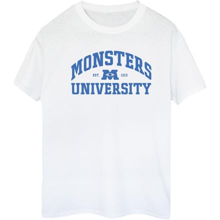Disney Dames/Dames Monsters University Logo Boyfriend T-shirt (Wit)
