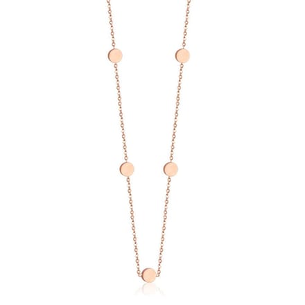 Cilla Jewels dames ketting Edelstaal Verguld Rose Muntjes