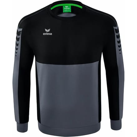 Erima Six Wings Sweatshirt Kinderen - Zwart / Slate Grey | Maat: 152