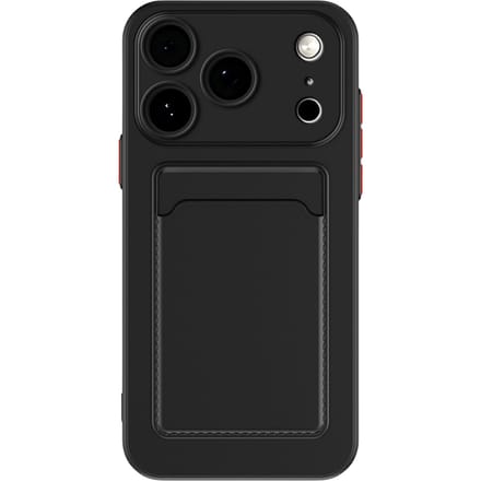 CaseBody Apple iPhone 17 Pro / 18 Pro Telefoonhoesje met Kaarthouder Zwart