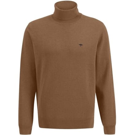 Fynch-Hatton Trui Rollneck Cotton Walnut Brown / male