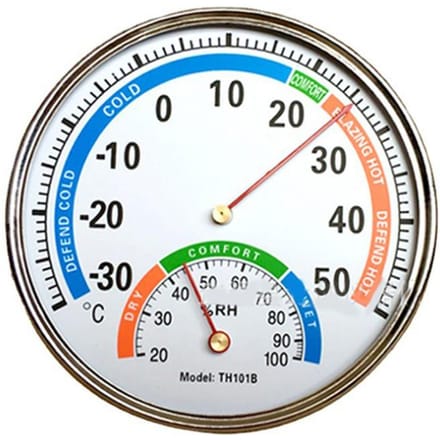 Thermometer Hygrometer Wijzertype Volledig Metaal Multifunctioneel Binnenthermometer voor Babykamer gray