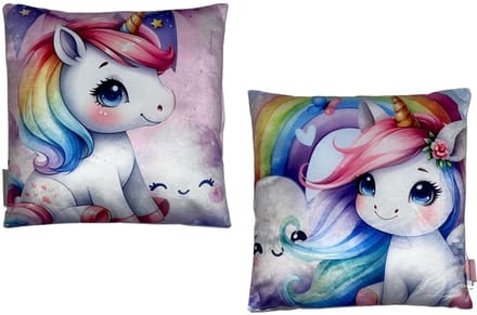 Unicorn - Sierkussen - Kussen - Gevuld - 38x38Cm - 2 Zijdig