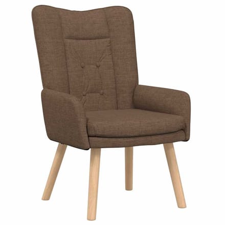 vidaXL - Fauteuil - Bruin - 63 - x - 67 - x - 94 - cm - Stof - en - multiplex