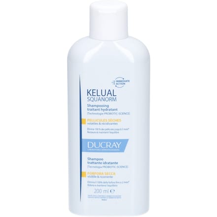 Ducray Kelual Squanorm Anti-roos Hydraterende Verzorgende Shampoo Droge Schilfers 200ml