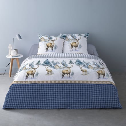 Dekbedovertrek Flanel - Winter - 240 x 220 cm - Lits-Jumeaux - Nepsa Blue