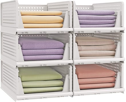 SONGMICS - Kledingkast - Stapelbaar - Uittrekbare Mand - Set van 6
