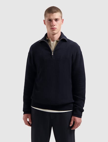 Pure Path Loose fit Half Zip Knitwear Dark Navy (25030806 - 57)