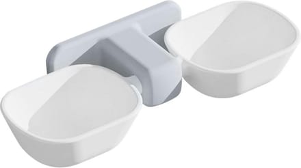 Nixnix® - Dubbele Voerbak - Klein - Wandbevestiging - 10 x 12 cm