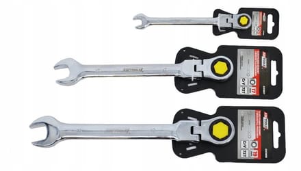 AWTOOLS - S-serie Sleutel - Met Ratelsysteem - Verstelbare Kop - 19mm - CrV Staal