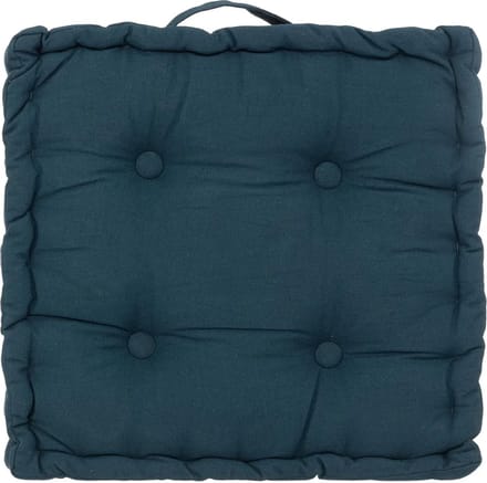 Atmosphera Vloerkussen Square - donkerblauw - katoen - 38,5 x 38,5 x 8 cm - vierkant - Extra dik