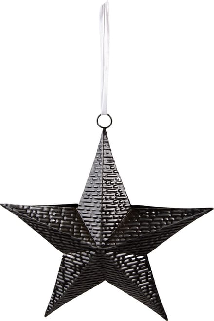 Clayre & Eef Decoratie Hanger Ster 25x27 cm Zwart IJzer