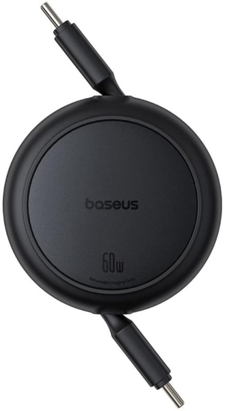 USB-C Data- en Oplaadkabel - USB-C Baseus Free2Pull Mini Intrekbaar, 60W, 1m, Zwart P10364500111-01