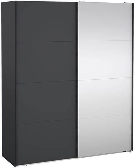 Bergamo schuifdeurkast 2 deuren 180x220cm mat grijs.