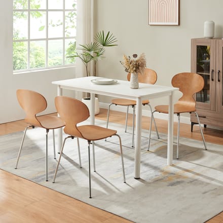 Eetkamerstoelen Kil set van 4 walnootkleurig en chroom [en.casa]
