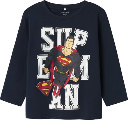 NAME IT - NMMJUNES SUPERMAN NREG LS TOP WAB - Jongens - Blouses