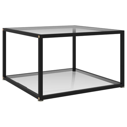 vidaXL - Salontafel - 60x60x35 - cm - gehard - glas - transparant