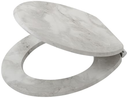 Tiger Marble - WC Bril - softclose - MDF - Wit/Grijs