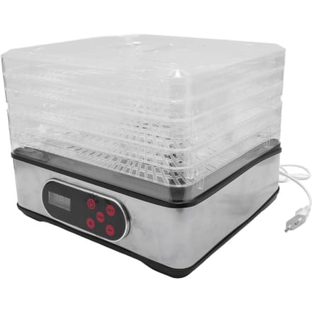 Voedseldroger met temperatuurregeling en timer, elektrische droogmachine voor vlees, kruiden en rundvlees. gray