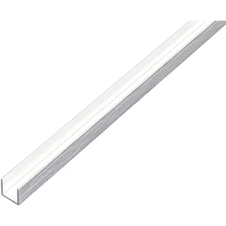 Alberts 488949 U-profiel | aluminium, rvs-look, licht | 1000 x 10 x 10 mm