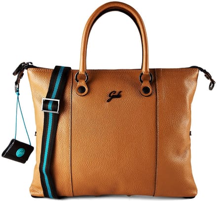 Gabs Leren schoudertas G3 Plus TG Bull Black Shoulder Bag Camoscio Lichtbruin