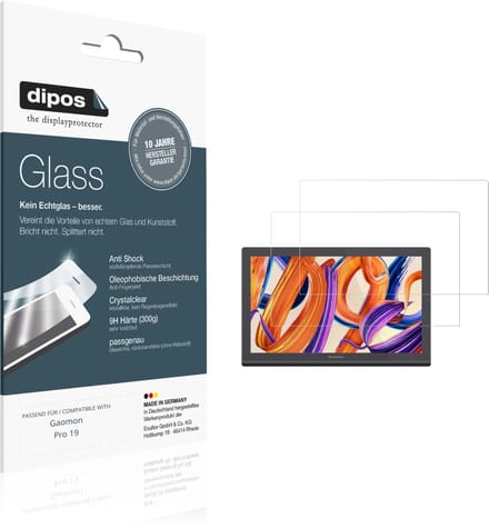 dipos – 2x Pantserfolie geschikt voor Gaomon Pro 19 | 9H Screenprotector