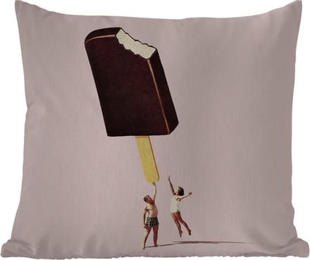 Sierkussen Buiten - IJs - Chocolade - Pastel - Vintage - 60x60 cm - Weerbestendig