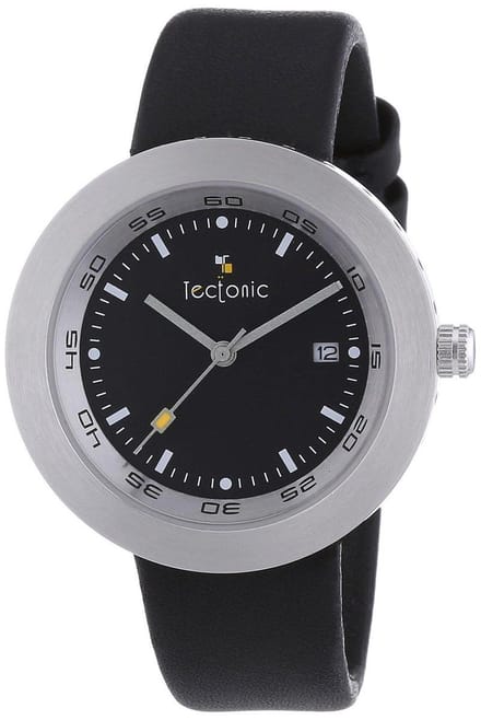 TECTONIC 41-6109-44 Horloge - Leer - Zwart - Ø 39 mm