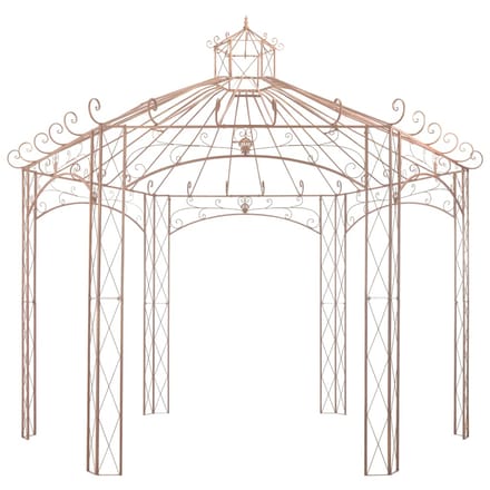vidaXL - Tuinpaviljoen - 4 - m - ijzer - antiekbruin