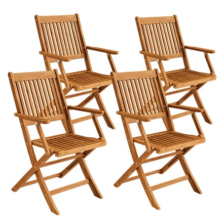 Casaria Tuinstoel Sydney - Set van 4 Acacia Klapbaar 90x54x56cm - Bruin