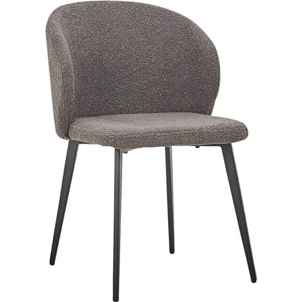 Stozy Bouclé Eetkamerstoel Kamala Grijs