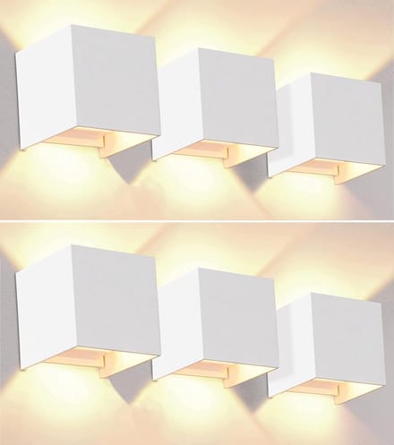 Set van 6 LED Buitenwandlampen Wit Warm Licht 3000K 10W