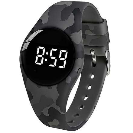 Alarmhorloge – 15 alarmen – oplaadbaar – rond - grijs camouflage