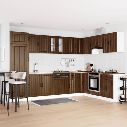vidaXL - Waskompkast - Lucca - 2 - st - Bruin - Eiken - Bewerkt - hout