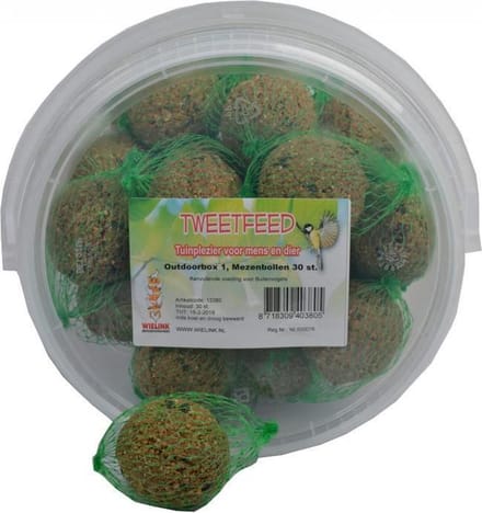Wielink emmer mezenbollen - 30 stuks - buitenvogelvoer