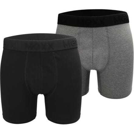 MEXX Set van 2 heren boxers (Zwart/middengrijs, M)