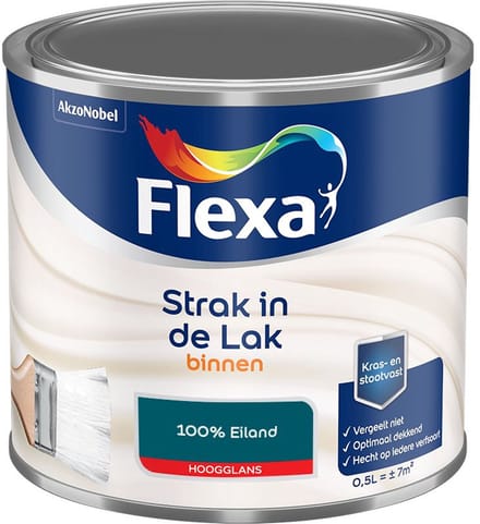 Flexa - Strak In De Lak Binnenlak Hoogglans - 100% Eiland - Mengverf - 500 Ml