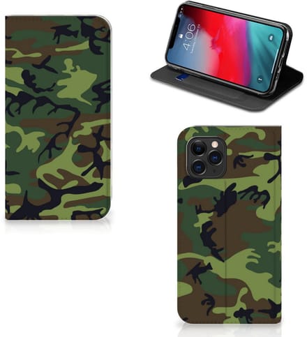 Standcase Hoesje voor Apple iPhone 11 Pro Hoesje met Magneet Army Dark