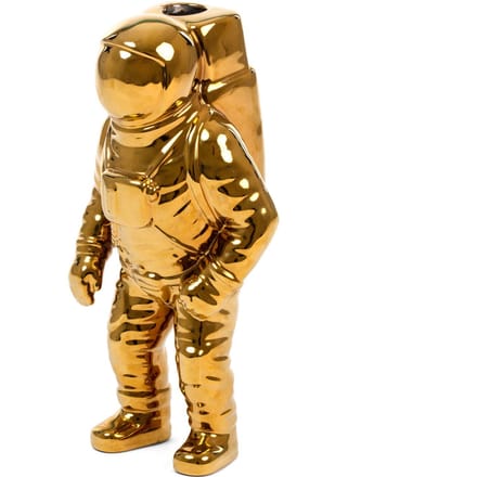 SELETTI Cosmic Diner Starman vaas, goud. H 28 cm, porselein