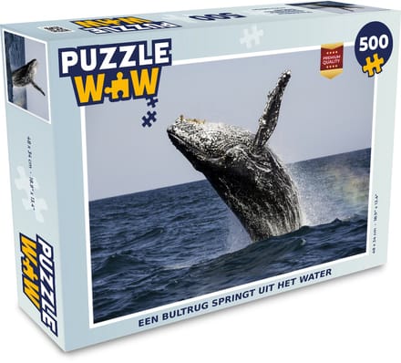 Puzzel Een bultrug springt uit het water - Legpuzzel - Puzzel 500 stukjes