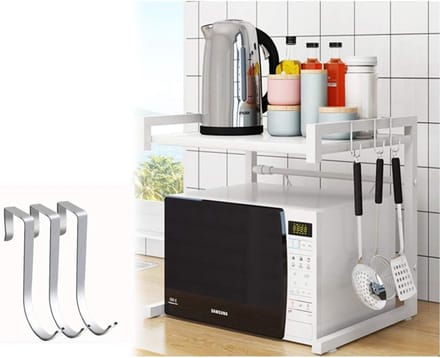 Verstelbare Magnetronstandaard met 3 Haken - Organizer voor Keuken