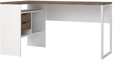 Giga Living Hoekbureau Function Plus - Wit/Bruin - 145x80x75cm