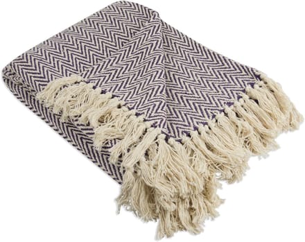 Handgeweven Katoenen Plaid in Aubergine Kleur 50x60 cm