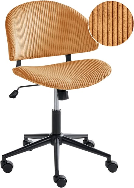KIANA - Bureaustoel - Oranje - Corduroy