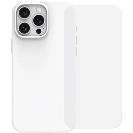 BlueBuilt Back Cover iPhone 16 Pro Max Wit + Screenprotector Glas