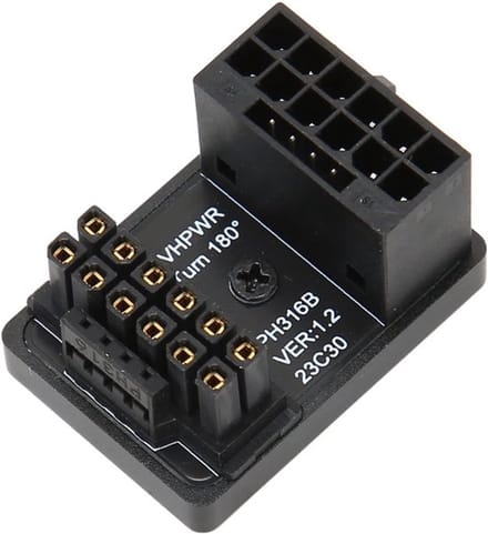 Allecto - 12V Gpu Power Adapter - 180 Graden Hoek - Duurzaam - Zwart